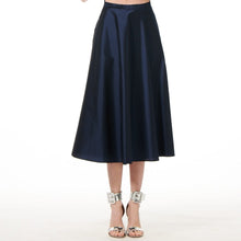 Load image into Gallery viewer, NAVY A-LINE MIDI SKIRT
