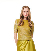 Load image into Gallery viewer, CITRINE SEQUIN ELBOW SLEEVE TOP
