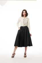 Load image into Gallery viewer, IVORY JEWELED LARGE BOW TAFFETA TOP
