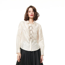 Load image into Gallery viewer, JEWLED LARGE BOW TAFFETA TOP
