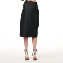Load image into Gallery viewer, CLASSIC COLORS TAFFETA FAUX WRAP MIDI SKIRT
