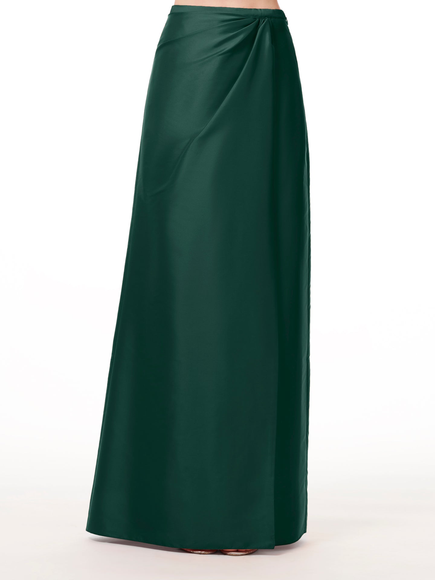 FOREST SOFT TAFFETA FAUX WRAP SKIRT