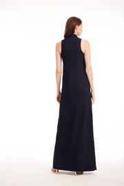 TAFFETA SLEEVELESS GOWN WITH FLOWERS BLUSH