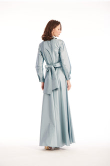 TAFFETA DOUBLE WRAP GOWN LIGHT BLUE