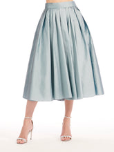 Load image into Gallery viewer, LIGHT BLUE TAFFETA TEA LENGTH MIDI SKIRT
