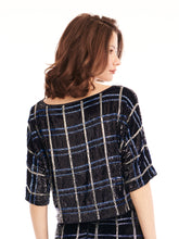 Load image into Gallery viewer, NAVY PLAID DOLMAN
