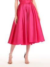 Load image into Gallery viewer, WATERMELON TAFFETA TEA LENGTH MIDI SKIRT
