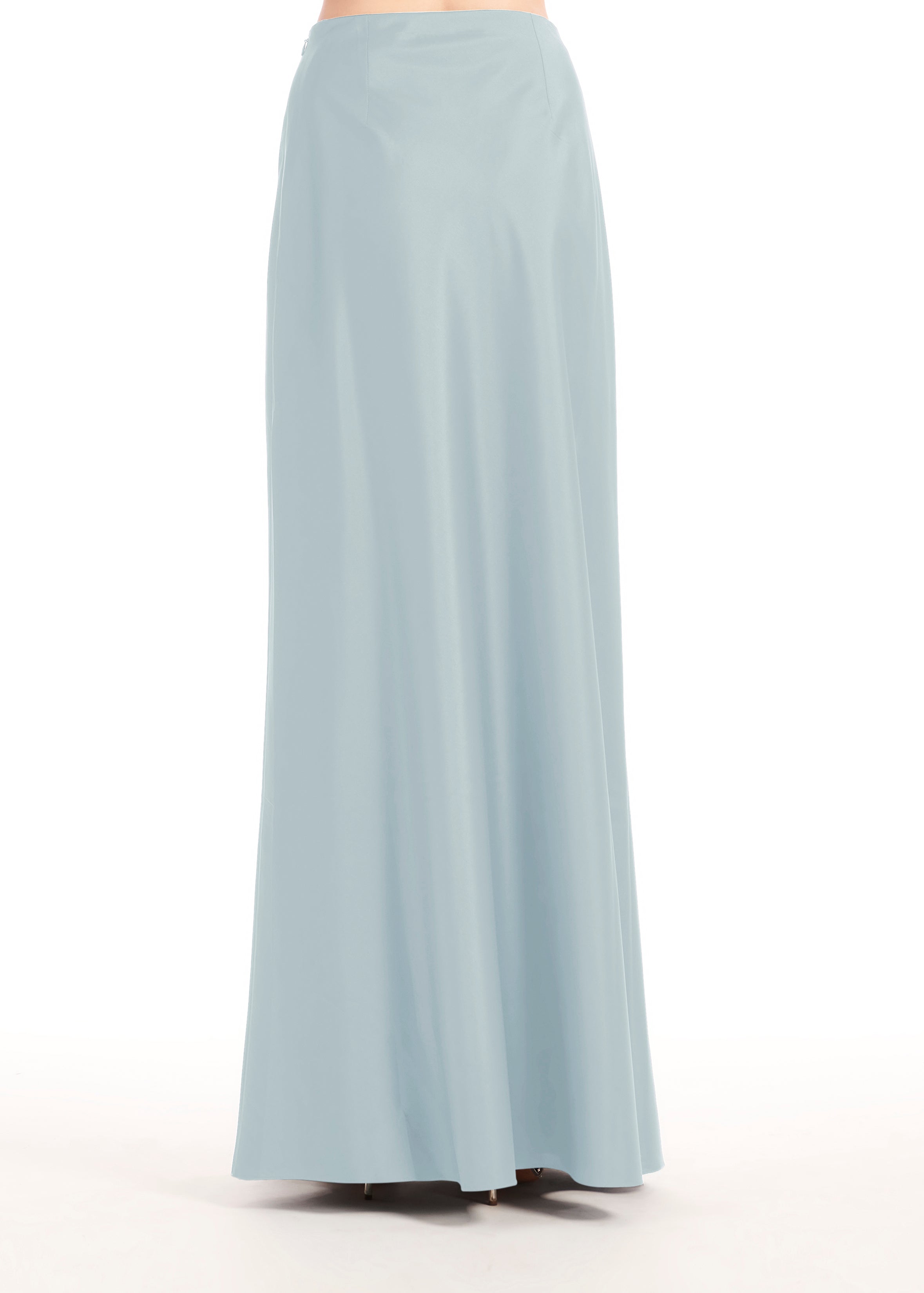 TAFFETA BIAS LONG SKIRT LIGHT BLUE