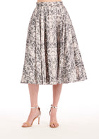 SNAKE TAFFETA MIDI SKIRT