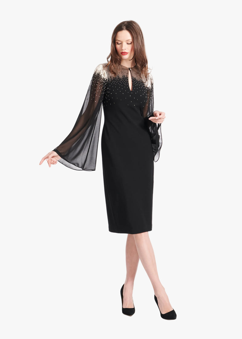 chiffon dresses for wedding Chiffon A-line V-neck Short Sleeves Wedding Dresses With Beading, MW830