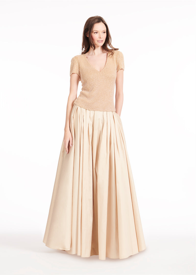 SOFT TAFFETA BALLGOWN SKIRT IN CHAMPAGNE