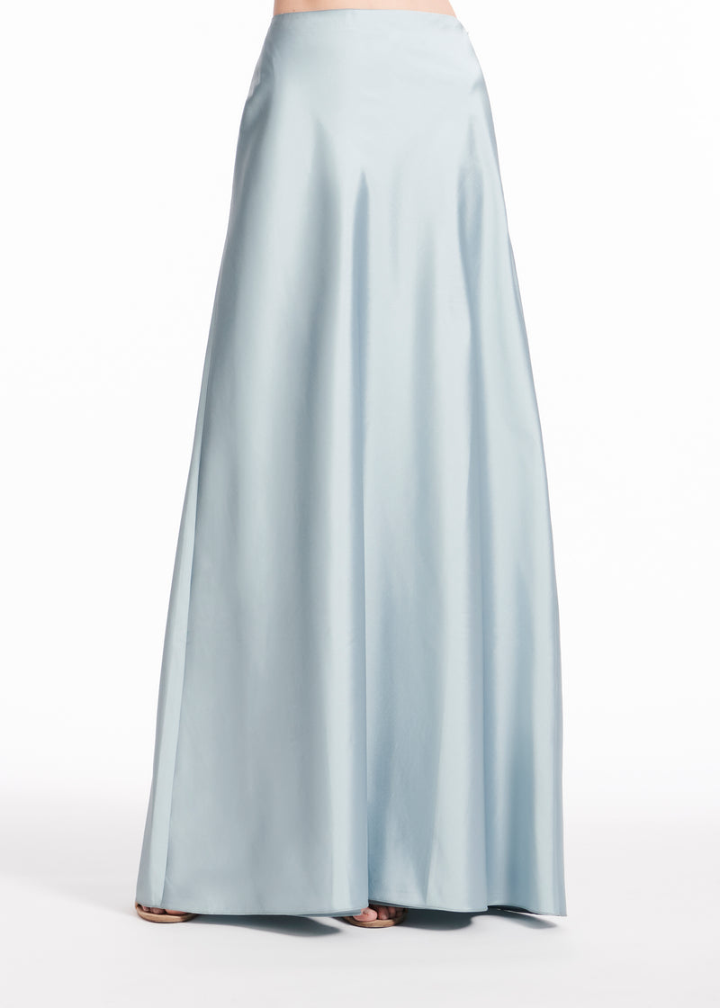 TAFFETA BIAS LONG SKIRT LIGHT BLUE