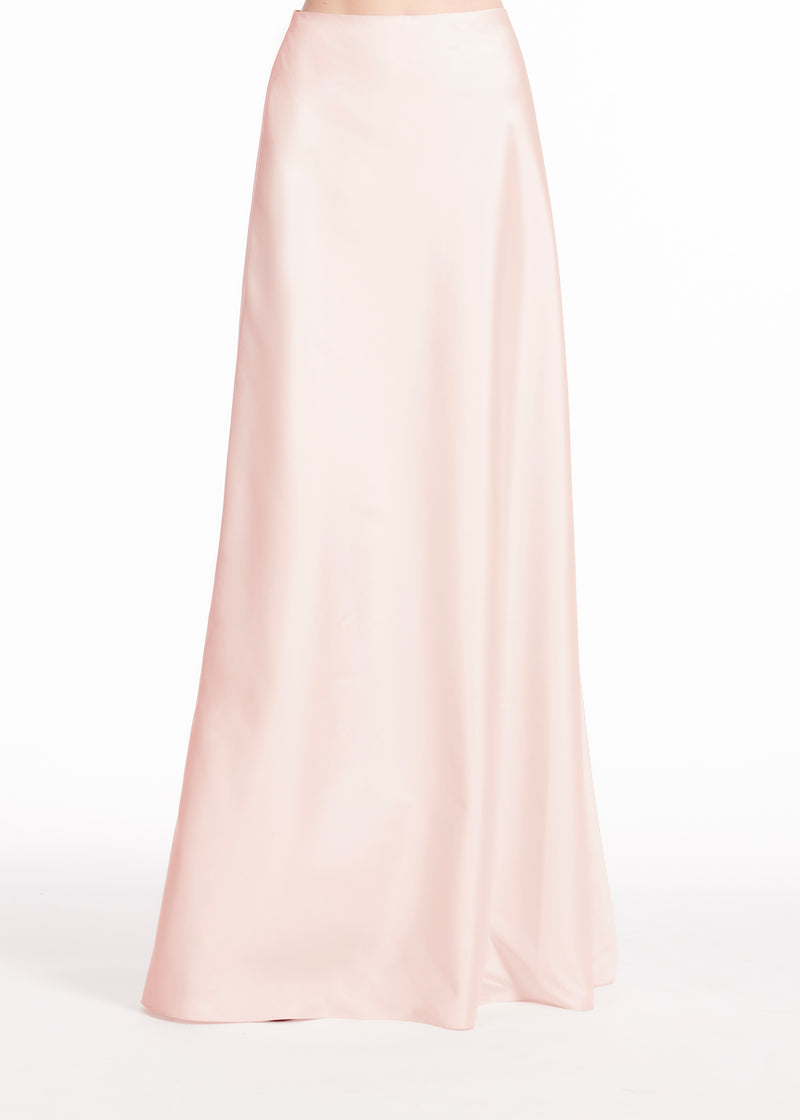 TAFFETA BIAS LONG SKIRT BLUSH