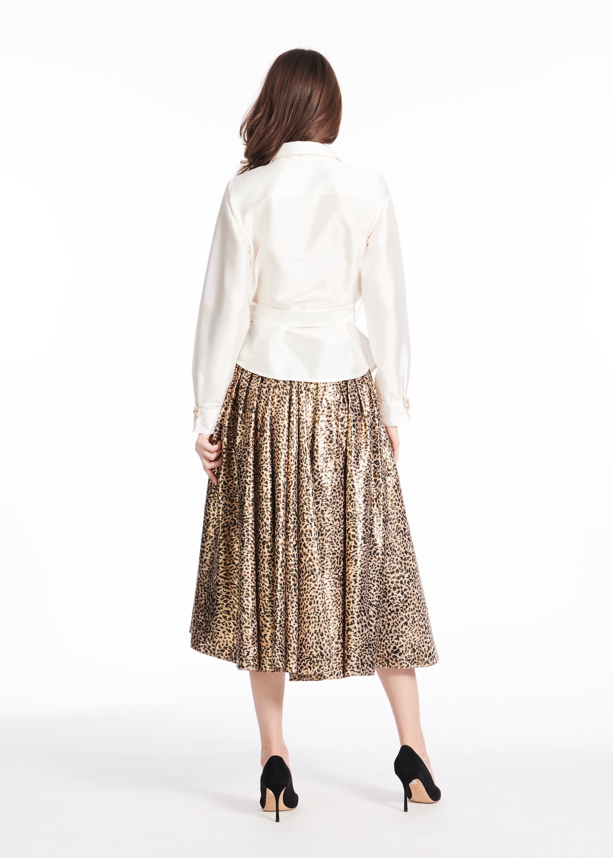 TAFFETA BLOUSE WITH RENAISSANCE PEARL BUTTONS IVORY