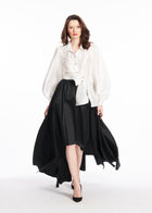 TAFFETA BALOON SLEEVE BLOUSE