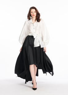 TAFFETA BALOON SLEEVE BLOUSE