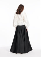 TAFFETA BALOON SLEEVE BLOUSE