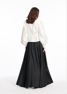 TAFFETA BALOON SLEEVE BLOUSE