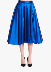 SOFT TAFFETA TEA LENGTH SKIRT ROYAL