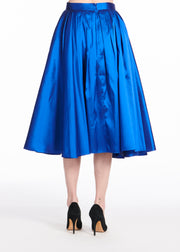 SOFT TAFFETA TEA LENGTH SKIRT ROYAL