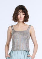 CRYSTAL SQUARE NECK TOP IN DIAMOND