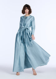TAFFETA PRINCESS GOWN WITH CRYSTAL BOW LIGHT BLUE