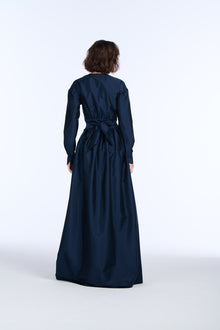 TAFFETA WRAP GOWN LIGHT BLUE