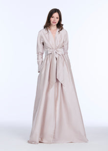 TAFFETA WRAP GOWN LIGHT BLUE