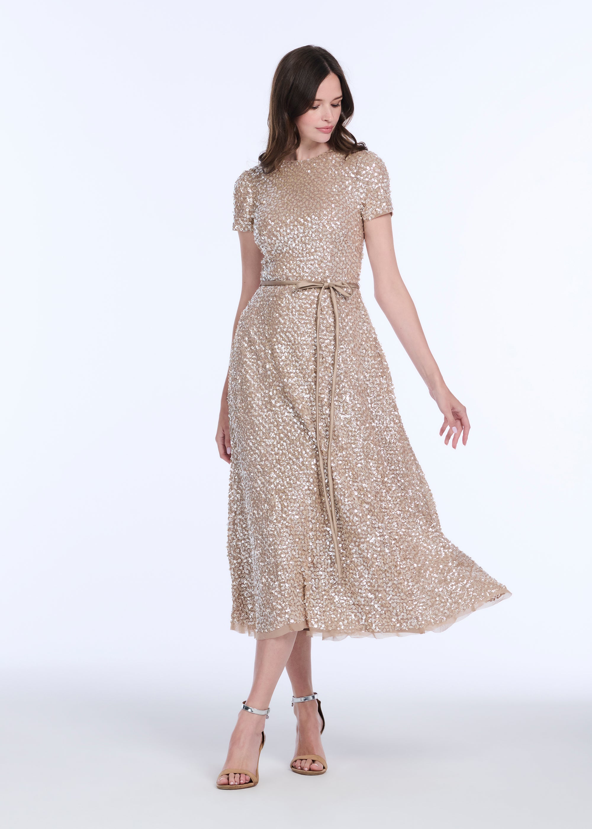 TRANSLUCENT ENCRUSTED SEQUIN DRESS LIGHT BLUE | Emily Shalant TRANSLUCENT ENCRUSTED SEQUIN DRESS LIGHT BLUE | Emily Shalant
