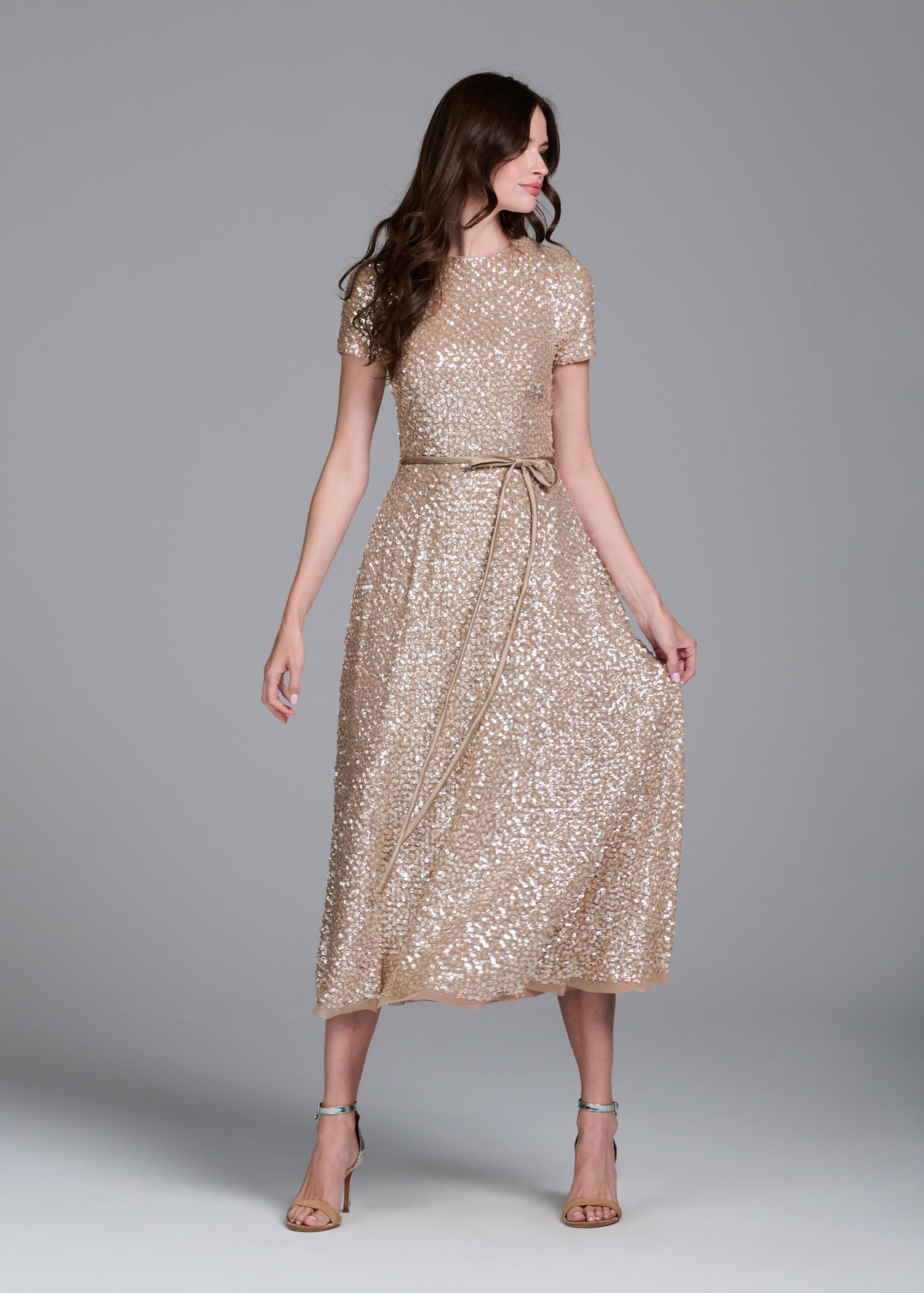 TRANSLUCENT ENCRUSTED SEQUIN DRESS LIGHT BLUE | Emily Shalant TRANSLUCENT ENCRUSTED SEQUIN DRESS LIGHT BLUE | Emily Shalant