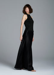 PEARL ENCRUSTED SLEEVELESS MOCK NECK - BLACK