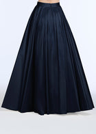 SOFT TAFFETA PLEATED BALLGOWN SKIRT NAVY