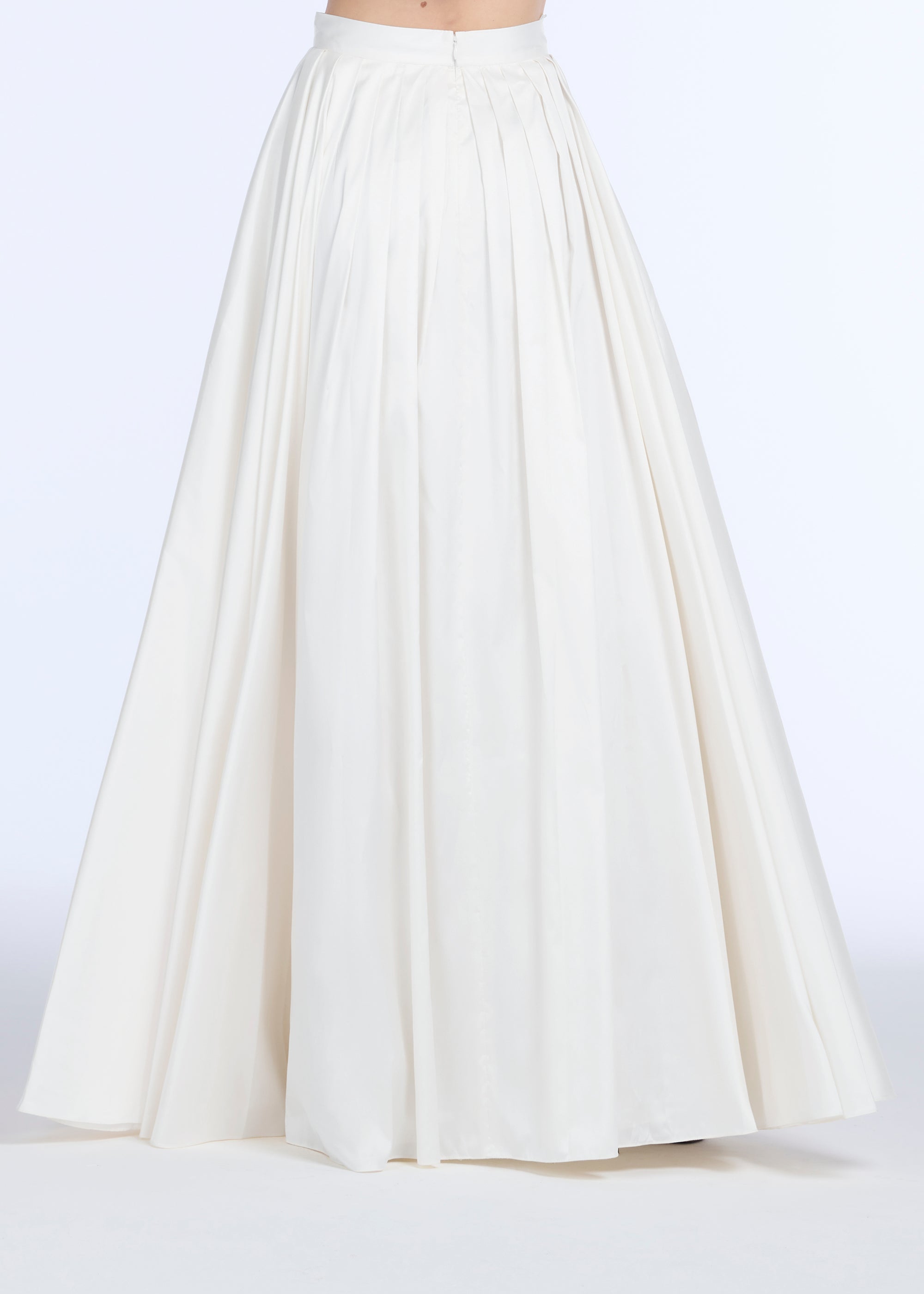 PLEATED SOFT TAFFETA BALLGOWN SKIRT IVORY