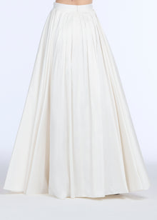 PLEATED SOFT TAFFETA BALLGOWN SKIRT IVORY
