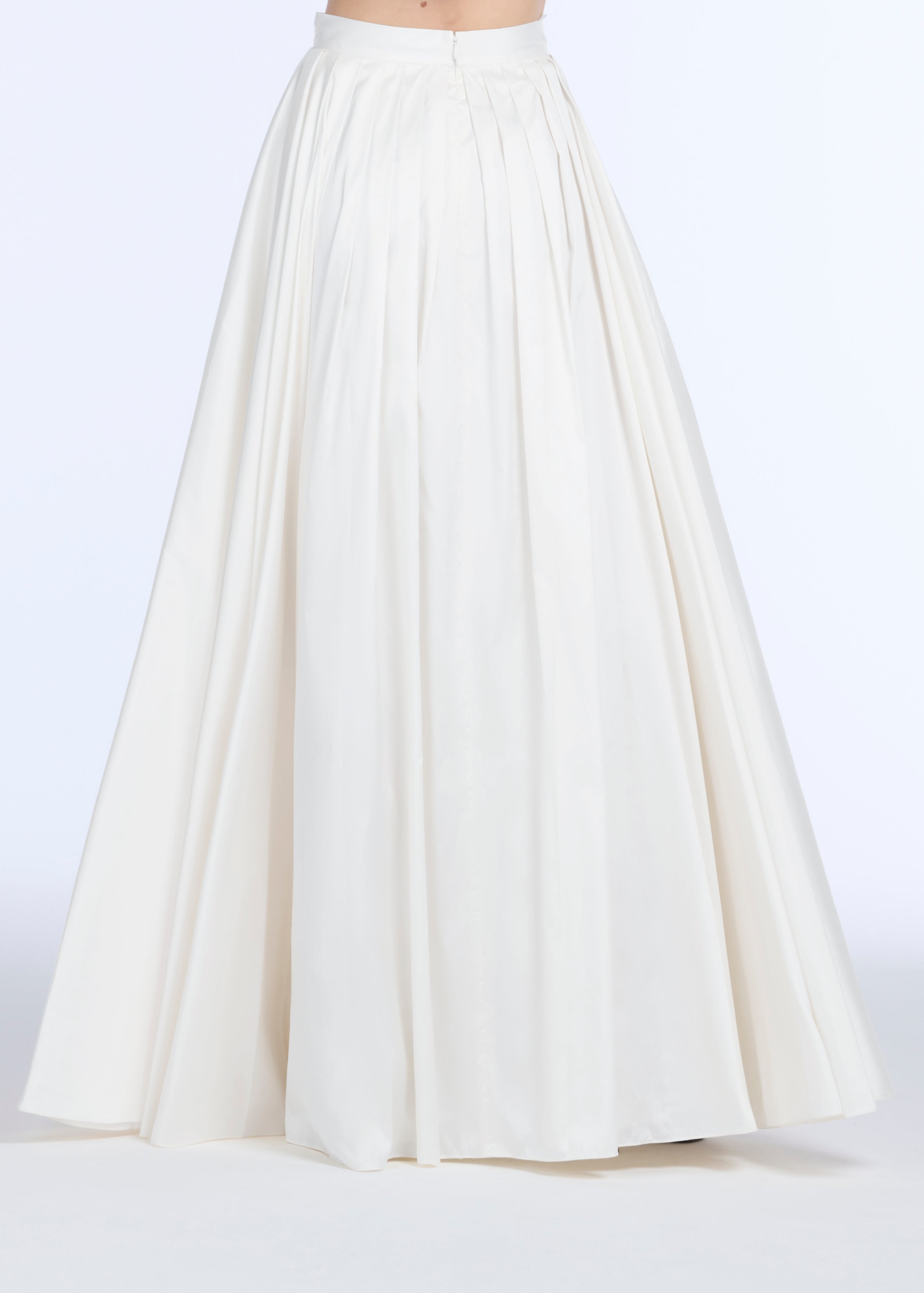 PLEATED SOFT TAFFETA BALLGOWN SKIRT IVORY