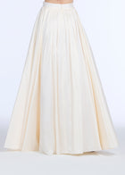 PLEATED SOFT TAFFETA BALLGOWN SKIRT IVORY