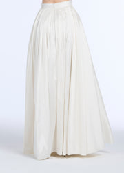 PLEATED SOFT TAFFETA BALLGOWN SKIRT IVORY