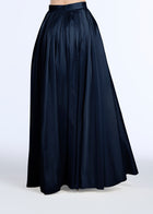 SOFT TAFFETA PLEATED BALLGOWN SKIRT NAVY