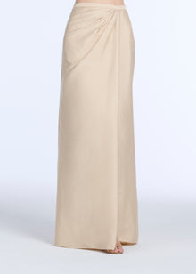 SOFT TAFFETA FAUX WRAP SKIRT