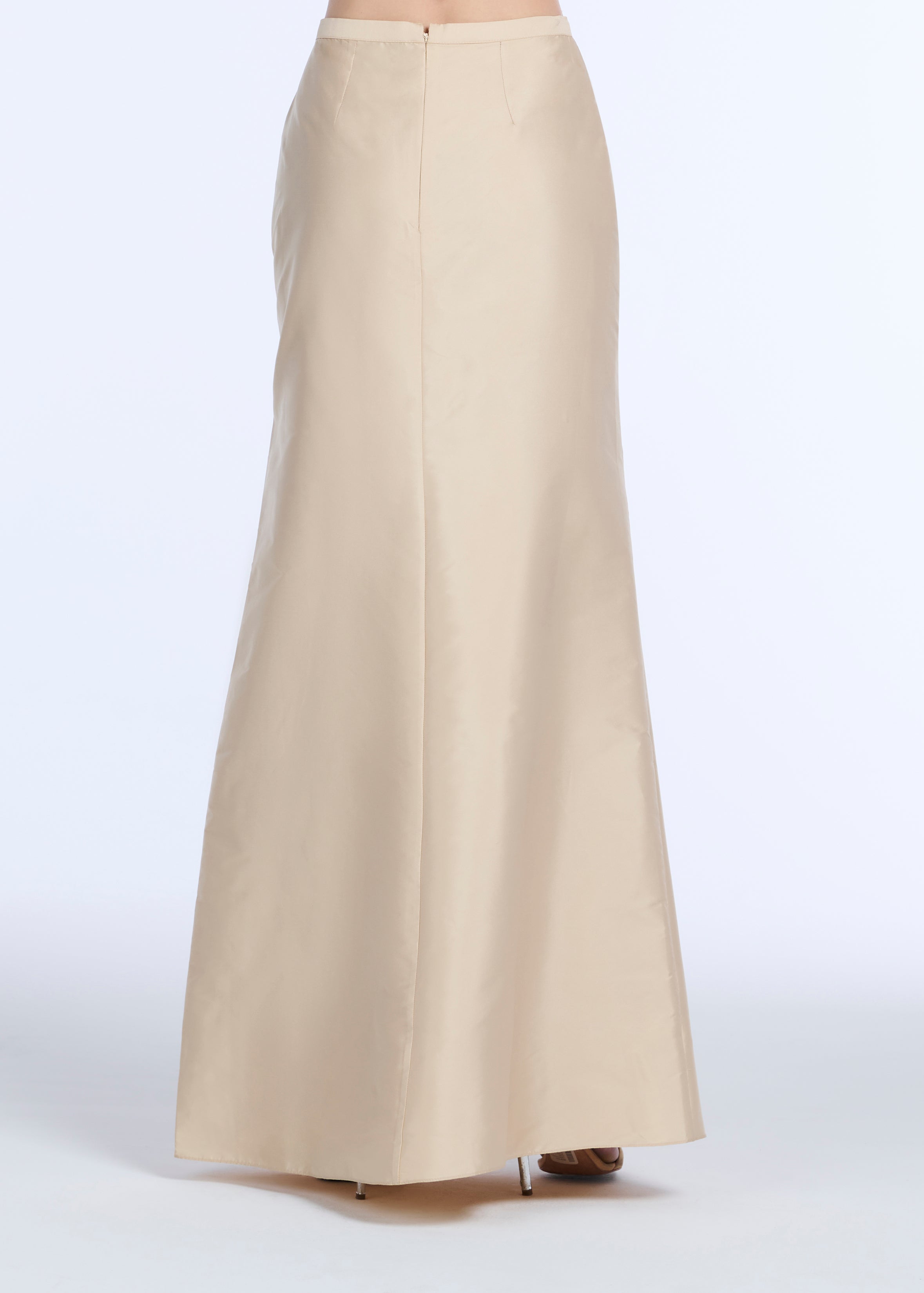 SOFT TAFFETA FAUX WRAP SKIRT CHAMPAGNE | Emily Shalant