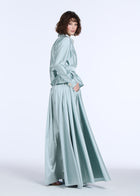 TAFFETA BLOUSE WITH RENAISSANCE PEARL BUTTONS LIGHT BLUE