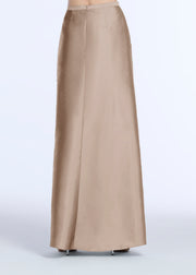 SOFT TAFFETA FAUX WRAP SKIRT SUNTAN