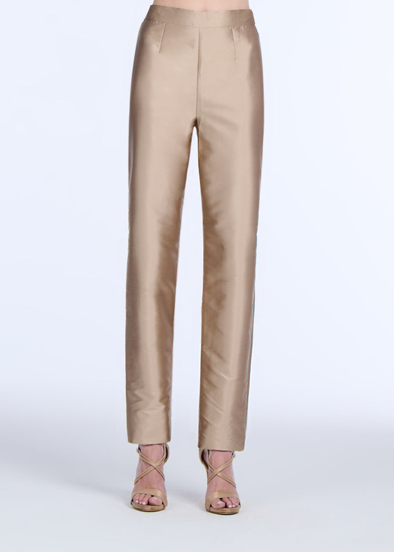 TAFFETA SLIM LEGGED PENCIL PANT SUNTAN