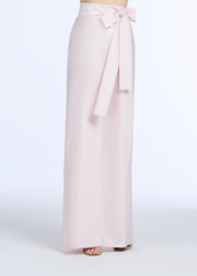 TAFFETA BIAS COLUMN SKIRT WITH SASH BLUSH