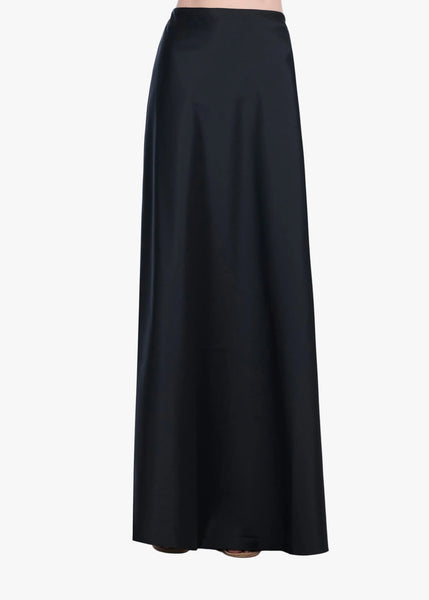 TAFFETA BIAS LONG SKIRT BLACK | Emily Shalant