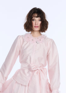 TAFFETA BIAS LONG SKIRT BLUSH