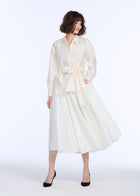 TAFFETA BLOUSE WITH CRYSTAL PEONY IVORY