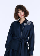 TAFFETA BLOUSE WITH CRYSTAL PEONY IVORY