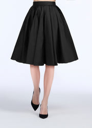 Soft Taffeta Knee Length Skirt Ivory