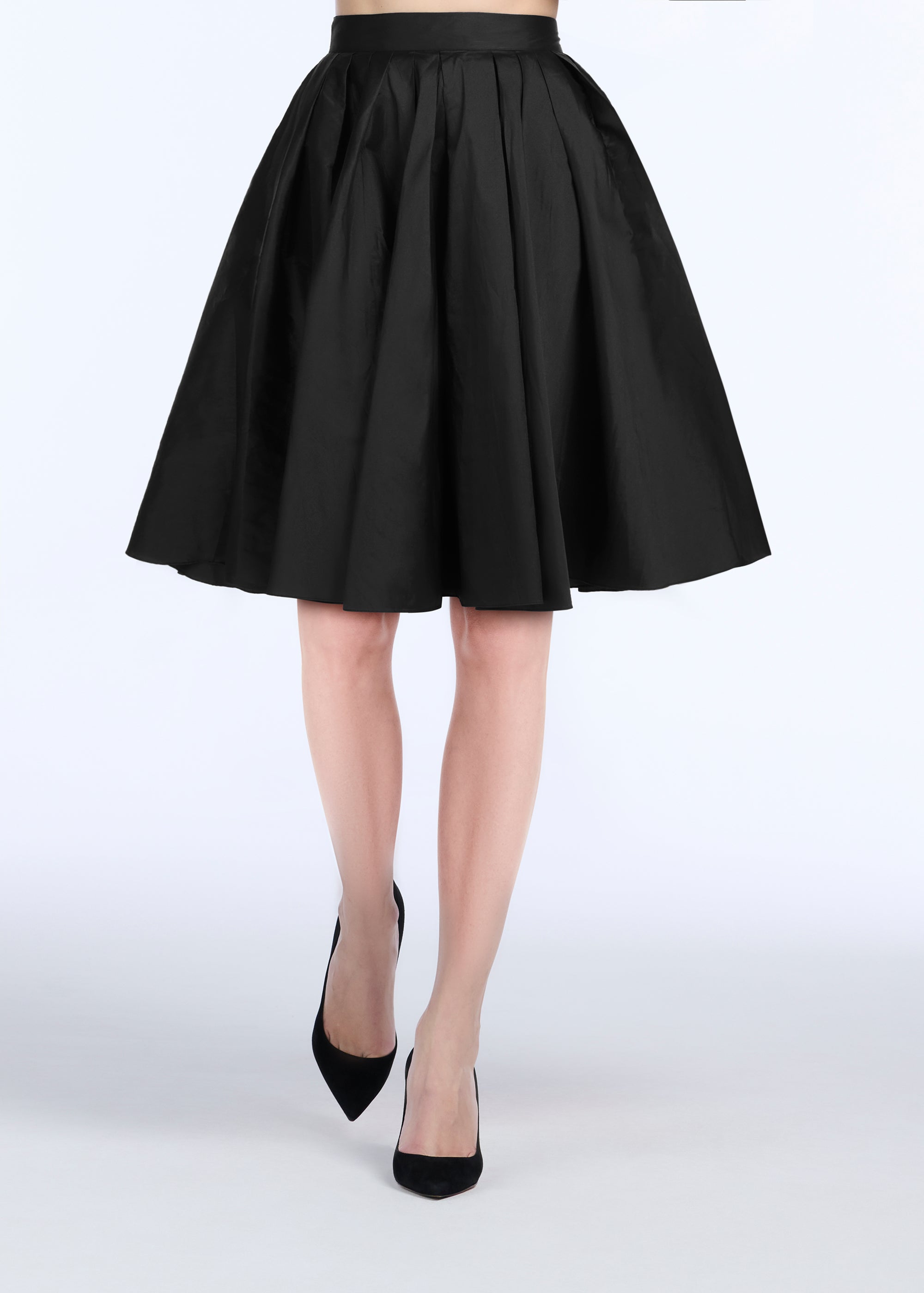 SOFT TAFFETA SHORT PARTY SKIRT BLACK